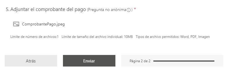 Hac&eacute; click en enviar el formulario